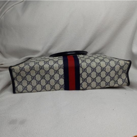 Authentic Vintage Gucci GG Monogram Supreme Sherry Web Ophidia Satchel - Picture 7 of 11